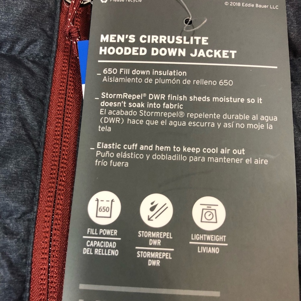 Eddie Bauer Cirruslite Hooded Down Jacket NWT - Picture 3 of 4